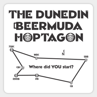 Dunedin Beermuda Hoptagon 2 sided (BLACK INK) Magnet